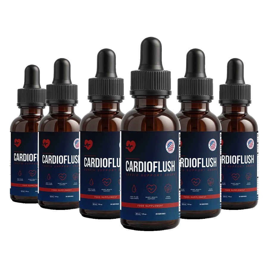 6 Bottles of CardioFlush heart support liquid drops